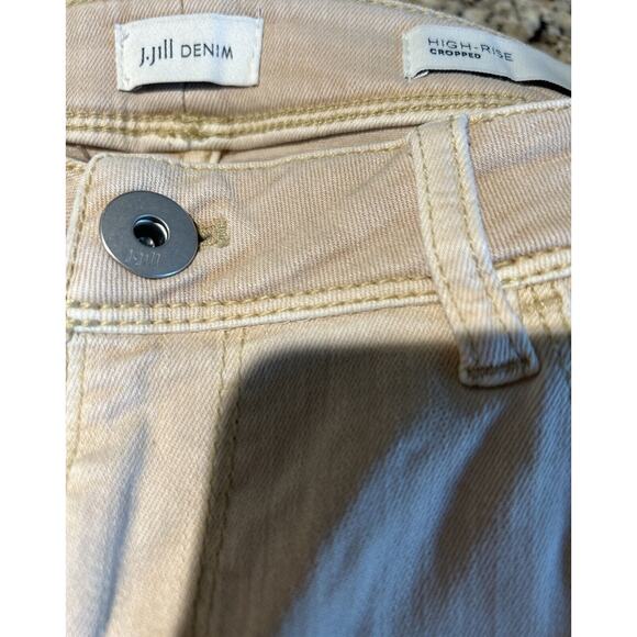 J Jill Women's Denim High Rise Cropped Roll Cuff Jean Tan Size 8T Slight Stretch - Picture 2 of 7